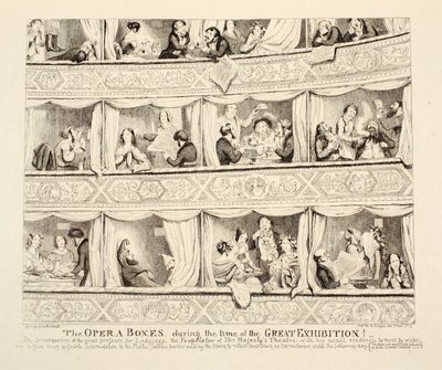 Büyük Sergi sırasında Opera Kutuları, pub. 1851 by George Cruikshank