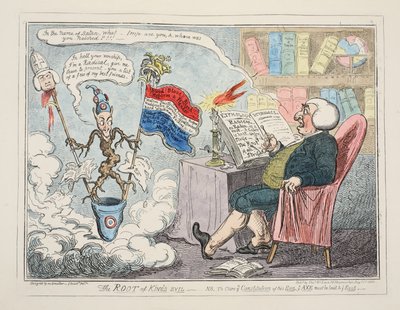Kralların Kötülüğünün Kökü, pub. 1835 (el renkli gravür) by George Cruikshank