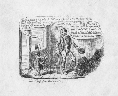 Pazarlık Dükkanı, 1829 by George Cruikshank