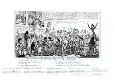 İyilik Yapacak Popülerlik için Spa Alanları Hatip Avı!!, pub. J. Sidebotham tarafından, 1817 by George Cruikshank