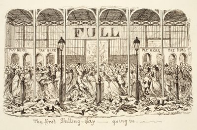 İlk Şilin Günü - İçeri giriyor, bar. 1851 (gravür) by George Cruikshank