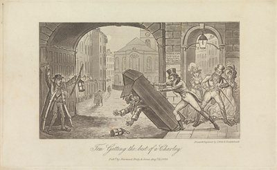Tom bir Charley'den en iyi şekilde yararlanıyor by George Cruikshank