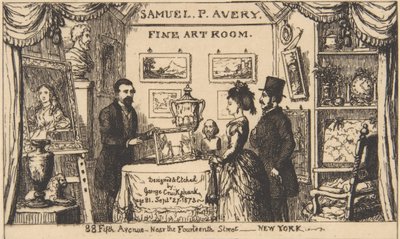 Samuel P. Avery için Ticaret Kartı - Güzel Sanatlar Odası, 1873., 1873. by George Cruikshank