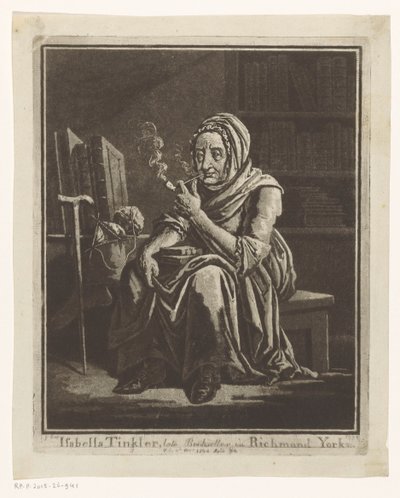 Richmond Kitapçı Isabella Tinkler'in 92 Yaşındaki Portresi Isabella Tinkler, Geç Kitapçı, Richmond Yorks'ta (nesne üzerindeki başlık) by George Cuitt (I)