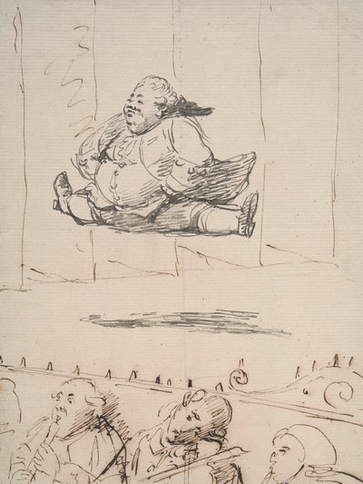 Bölmeleri Yapan Bir Adam, c.1760-90 (kalem & kağıt üzerinde kahverengi ve gri mürekkep) by George Dance