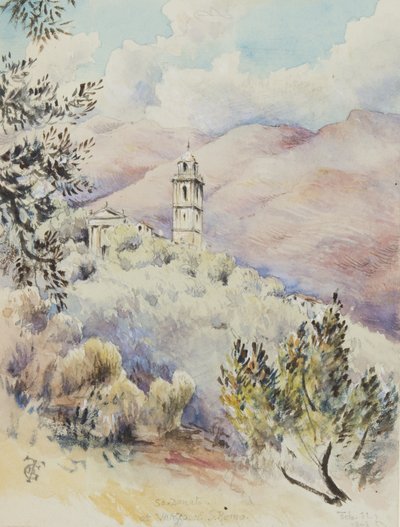 San Donato Kilisesi, Varezzo, San Remo yakınlarında, 11 Şubat 1878 (kağıt üzerinde wc) by George Douglas Tinling
