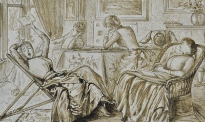 Sıkıntı, 1880-90 civarı (kalem ve mürekkep) by George du Maurier
