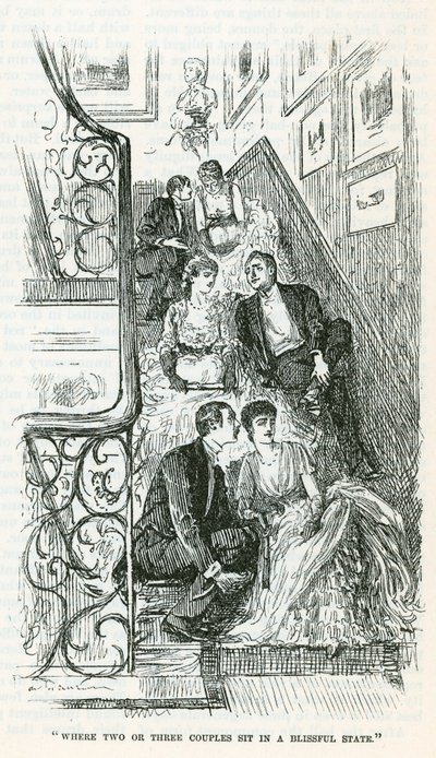 Dışarıda oturmak (gravür) by George Du Maurier