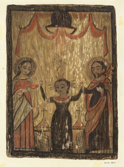 Retablo - Kutsal Aile, c. 1938. by George E. Rhone