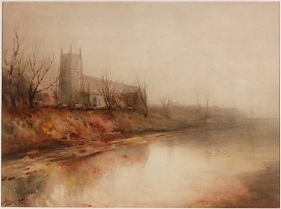 Sonbahar - Hurworth on Tees (gemide kurşun kalem ve sulu boya) by George Edward Horton