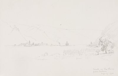 Aşağıdan Ren Nehri Üzerinde Caub by George Elbert Burr