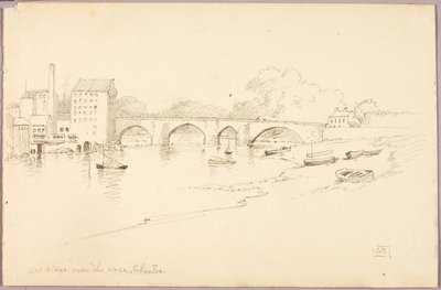 Dee üzerindeki Eski Köprü, Chester by George Elbert Burr
