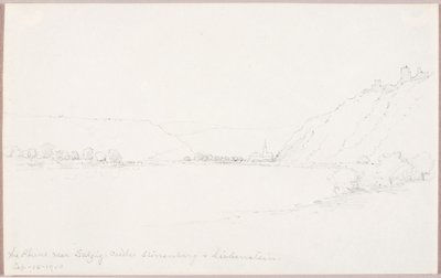 Salzig yakınlarındaki Ren Nehri, Stirrenberg ve Liebenstein Kaleleri by George Elbert Burr