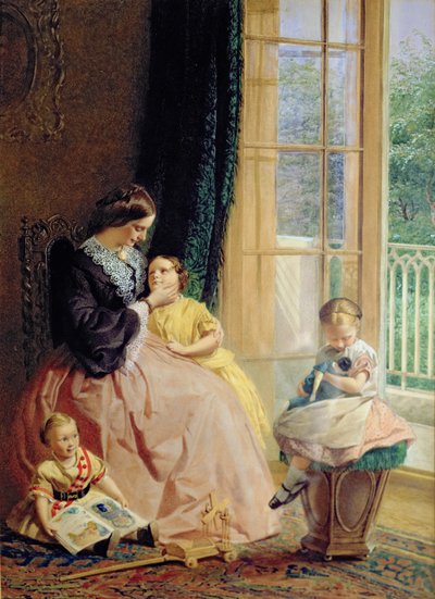 Bayan Hicks, Mary, Rosa ve Elgar by George Elgar Hicks