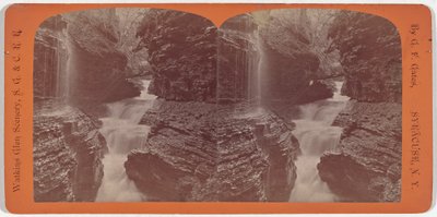 Watkins Glen Manzarası, Gökkuşağı Şelaleleri ve Üçlü Çağlayanlar by George F. Gates
