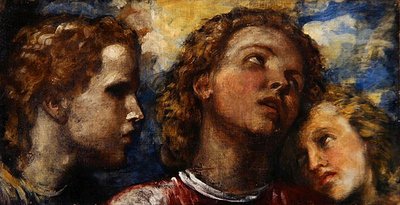 Üç kafa taslağı (tuval üzerine yağlı boya) by George Frederic Watts