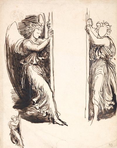 Ölüm Mahkemesinde Melekler İçin Çalışmalar by George Frederic Watts