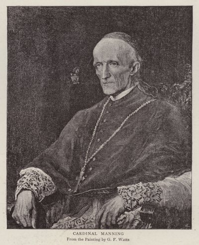Henry Edward Manning, İngiliz Katolik kardinal ve Westminster Başpiskoposu (lito) by George Frederick (after) Watts