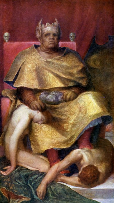 Mammom (renkli lito) by George Frederick (after) Watts