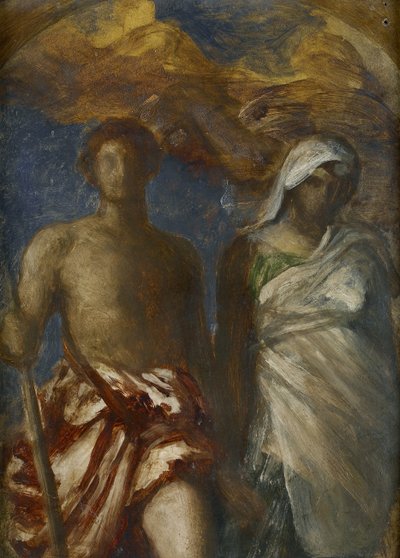 Zaman ve Ölüm, c. 1868 (karton üzerine yağlı boya) by George Frederick Watts