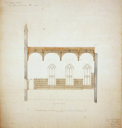New College Oxford: Yeni Salon Çatısı için Tasarım by George Gilbert Scott