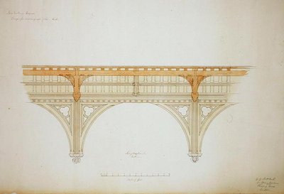 New College Oxford: Yeni Salon Çatısı için Tasarım by George Gilbert Scott