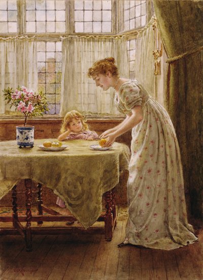 Öğleden Sonra İkram (kağıt üzerinde wc) by George Goodwin Kilburne