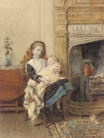 Bebek Bakımı, 1896 by George Goodwin Kilburne