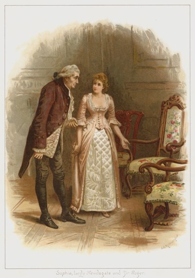 Sophia, Lady Newdegate ve Sir Roger (renkli taş) by George Goodwin Kilburne