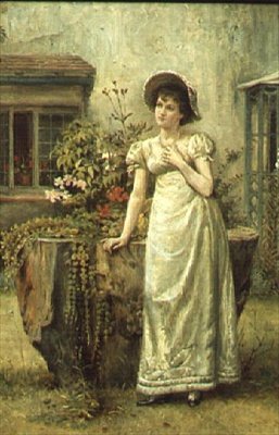 Bir ağaç kütüğünün yanında genç kadın by George Goodwin Kilburne