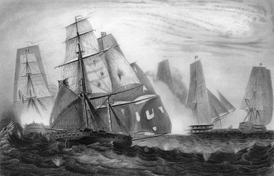 Kaptan Charles Napier'in gözüpek davranışı, 15 Nisan 1809 c1857. by George Greatbatch