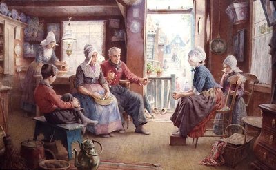 Volendam Hollanda (kağıt üzerine sulu boya) by George Gregory