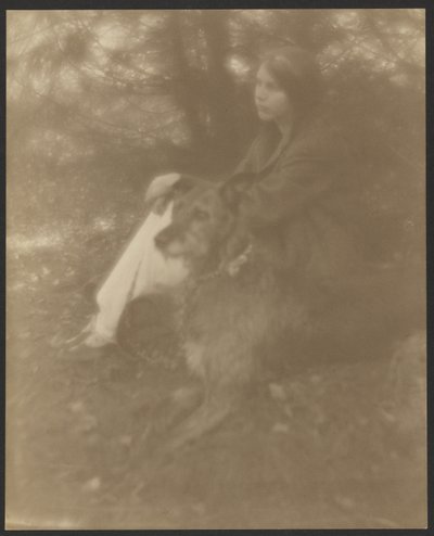 [Köpekli Oturan Kadın] by George H. Seeley