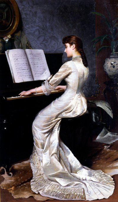 Sözsüz Şarkı, Piyano Çalar, 1880 by George Hamilton Barrable