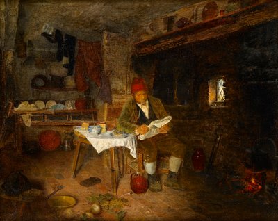 Rustik Bir Ev: Haberleri Okumak, 1855 by George Hardy