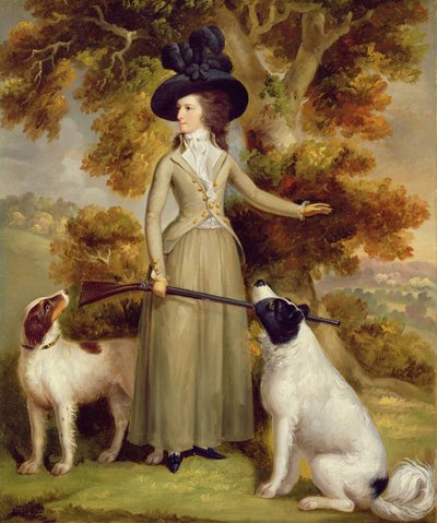 Silahlı ve Atıcı Köpekli Effingham Kontesi, 1787 by George Haugh