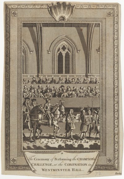 Westminster Hall'daki Taç Giyme Töreninde Şampiyonluk Mücadelesini Gerçekleştirme Töreni by George Hawkins