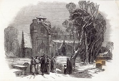Christmas morning: Going to Church, engraved by W.J. Linton, from 