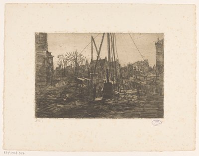 Amsterdam'daki Raadhuisstraat'ta kazık işleri by George Hendrik Breitner