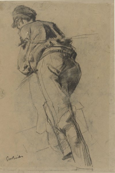 İleri yürüyüş, adam çekerek by George Hendrik Breitner