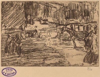 Derede Duran Atların Olduğu Sahne by George Hendrik Breitner