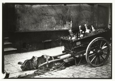 Otobüslerle bir arabanın önünde gerilmiş köpek çekerek by George Hendrik Breitner