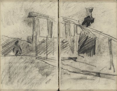 Kadın, muhtemelen bir köprüde by George Hendrik Breitner