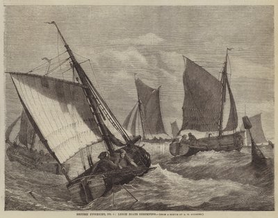 British Fisheries, No 6, Leigh Boats shrimping  by George Henry Andrews