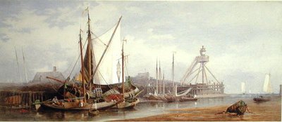 Hollanda Balıkçı Limanı (kağıt üzerine sulu boya) by George Henry Andrews