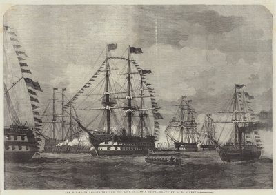 Savaş Hattı Gemilerinden Geçen Silahlı Tekneler by George Henry Andrews