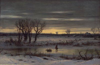 Albany Yakınlarında Kış Alacakaranlığı, 1858 (keten üzerine yağlı boya) by George Henry Boughton