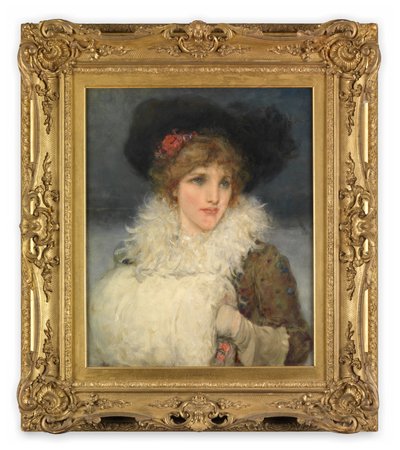 Kadın, yarım boy (Tuval üzerine yağlı boya) by George Henry Boughton
