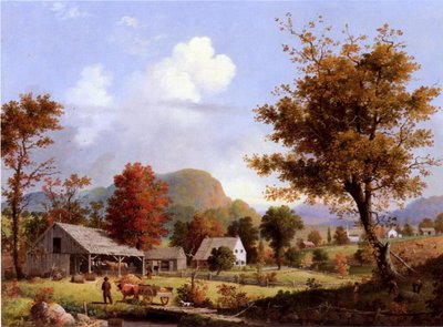 Elma şarabı presleme, 1855 by George Henry Durrie