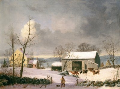 Taşrada Kış, c.1858 (tuval üzerine yağlıboya) by George Henry Durrie